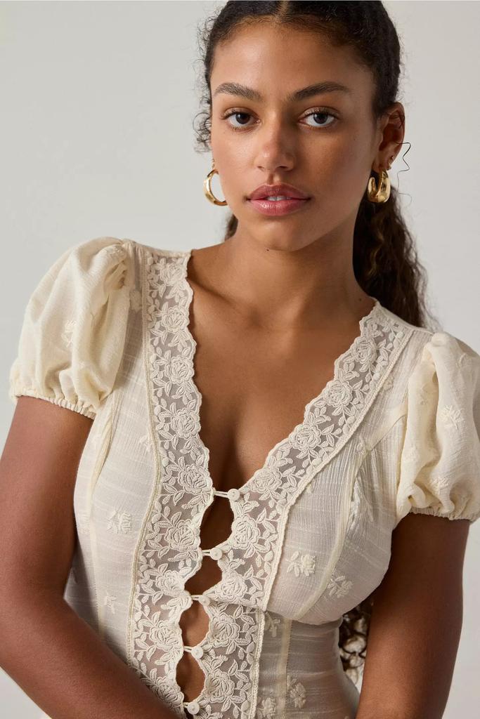 herlipto Lace Trimming Cotton Blouse herlipto Lace Trimming Cotton 