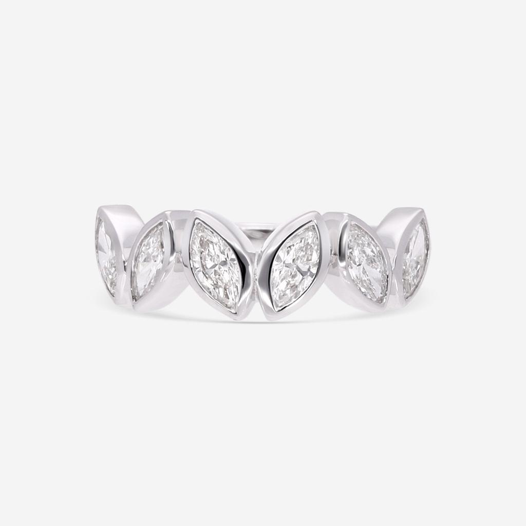 Ina Mar Ina Mar 18K White Gold Marquise Cut Diamond 0.95ct.twd. Ring Sz. 6 ALR-19902