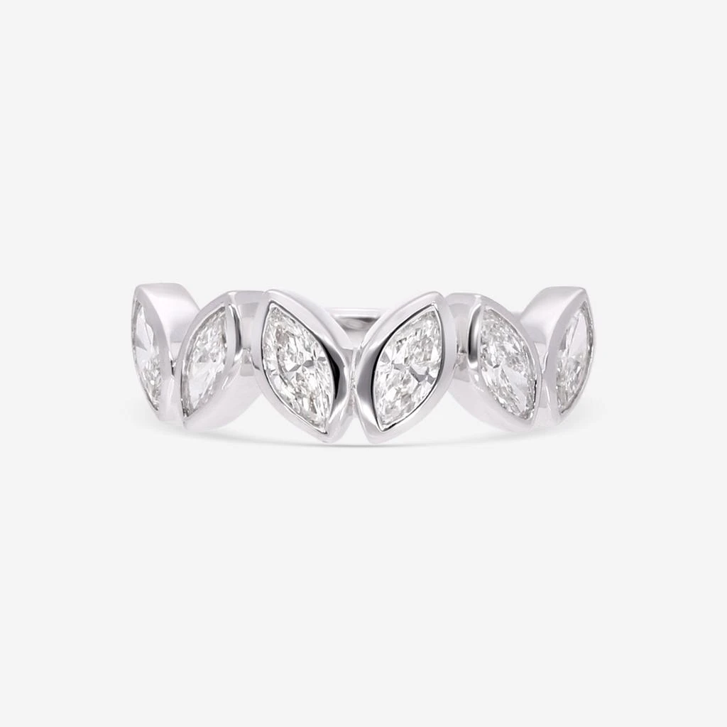 Ina Mar Ina Mar 18K White Gold Marquise Cut Diamond 0.95ct.twd. Ring Sz. 6 ALR-19902 1