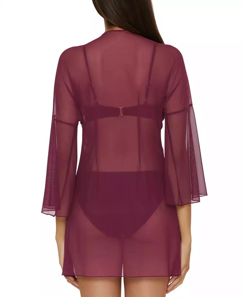 Becca Women's Muse Mesh Tie-Front Cover-Up Tunic