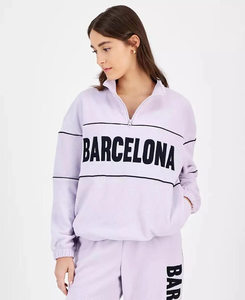Rebellious One Juniors' Barcelona Fleece Quarter-Zip Sweatshirt 1