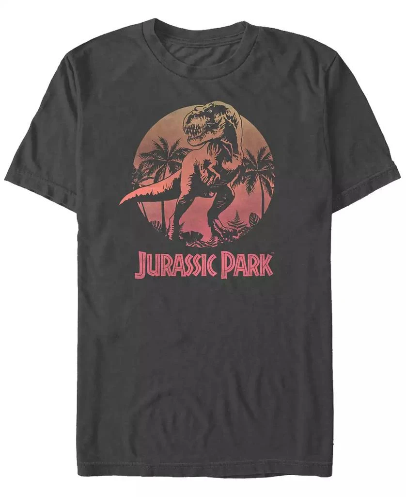 Jurassic Park Jurassic Park Men's Retro T-Rex Sunset Logo Short Sleeve T-Shirt 1