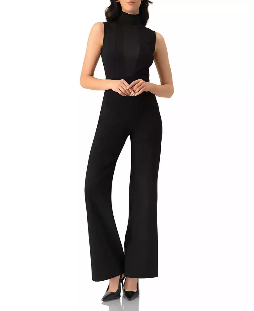 Ivonne Women
s High-Neck Jumpsuit with See-Though Neckline