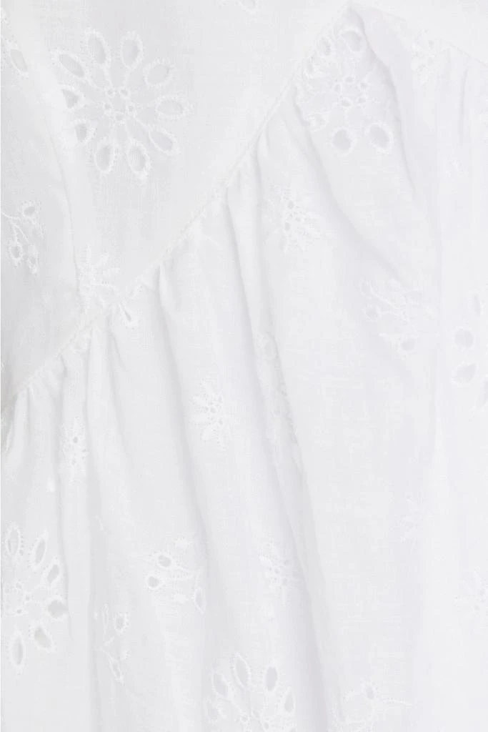 FRAME Gathered broderie anglaise midi dress 4