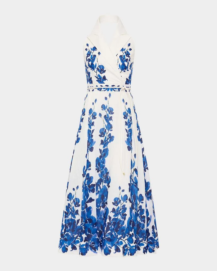fitted lace wedding dress Blue High Neck Chiffon Gown main image 1