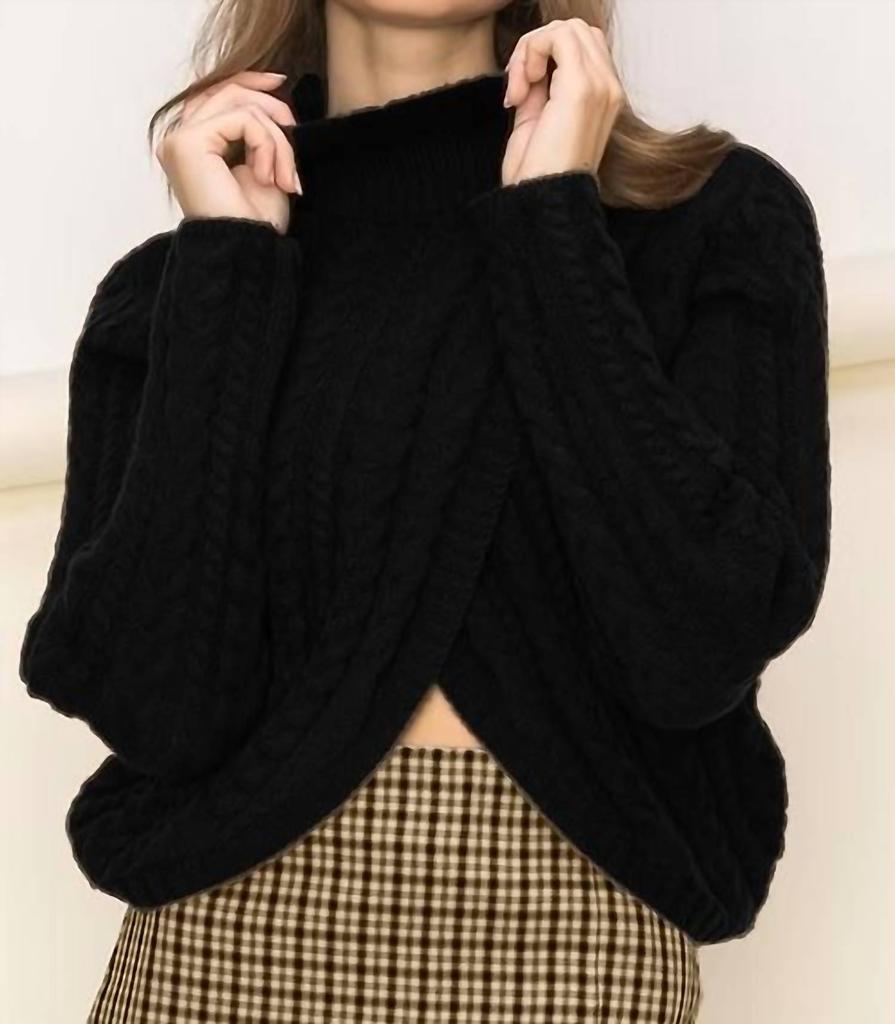 Double Zero Double Zero - Kelsey High Neck Twisted Front Sweater