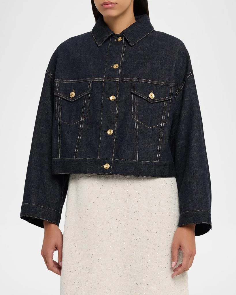Brunello Cucinelli Oversized Crop Denim Jacket 4
