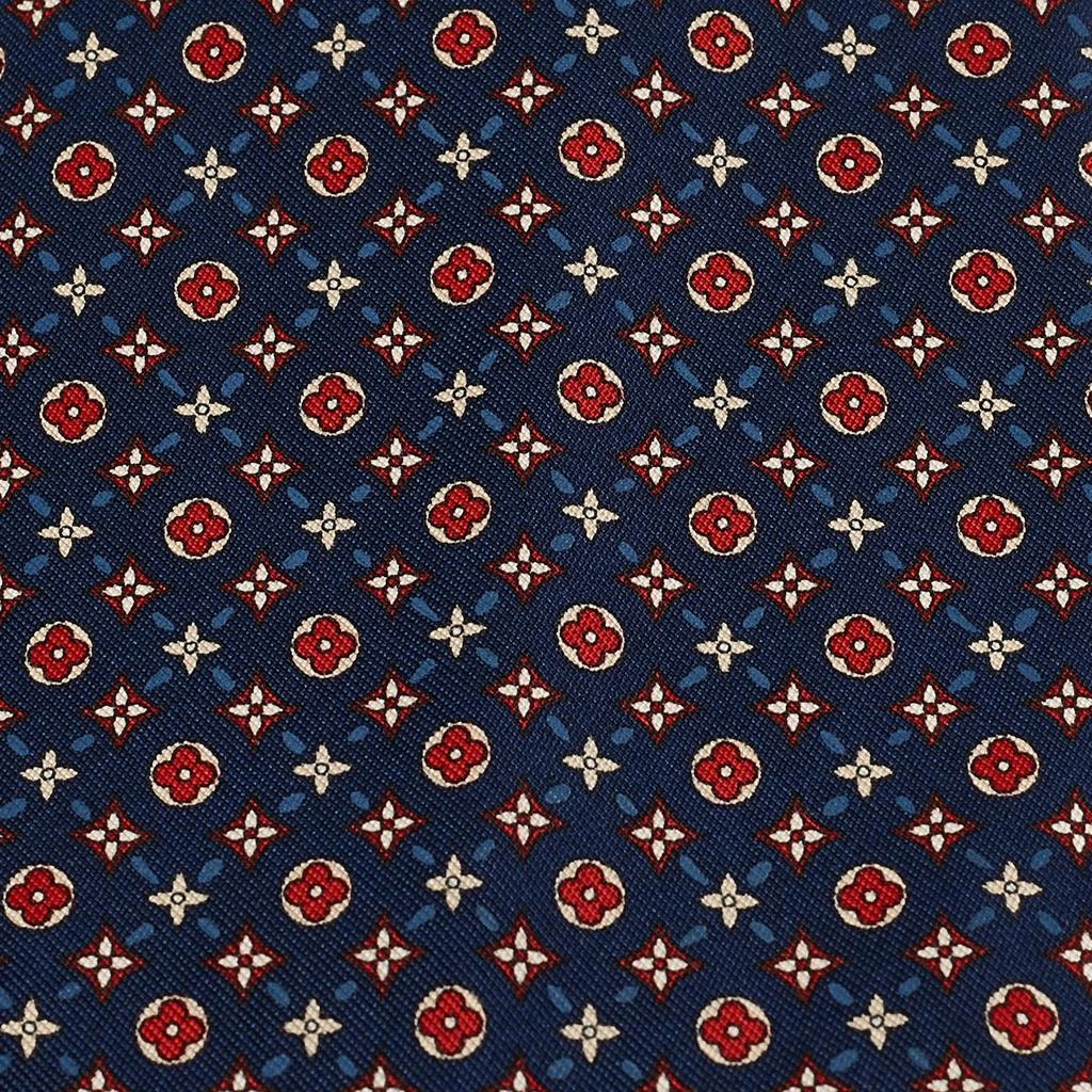 Louis Vuitton Louis Vuitton Blue Monogram Print Silk Traditional Tie  2