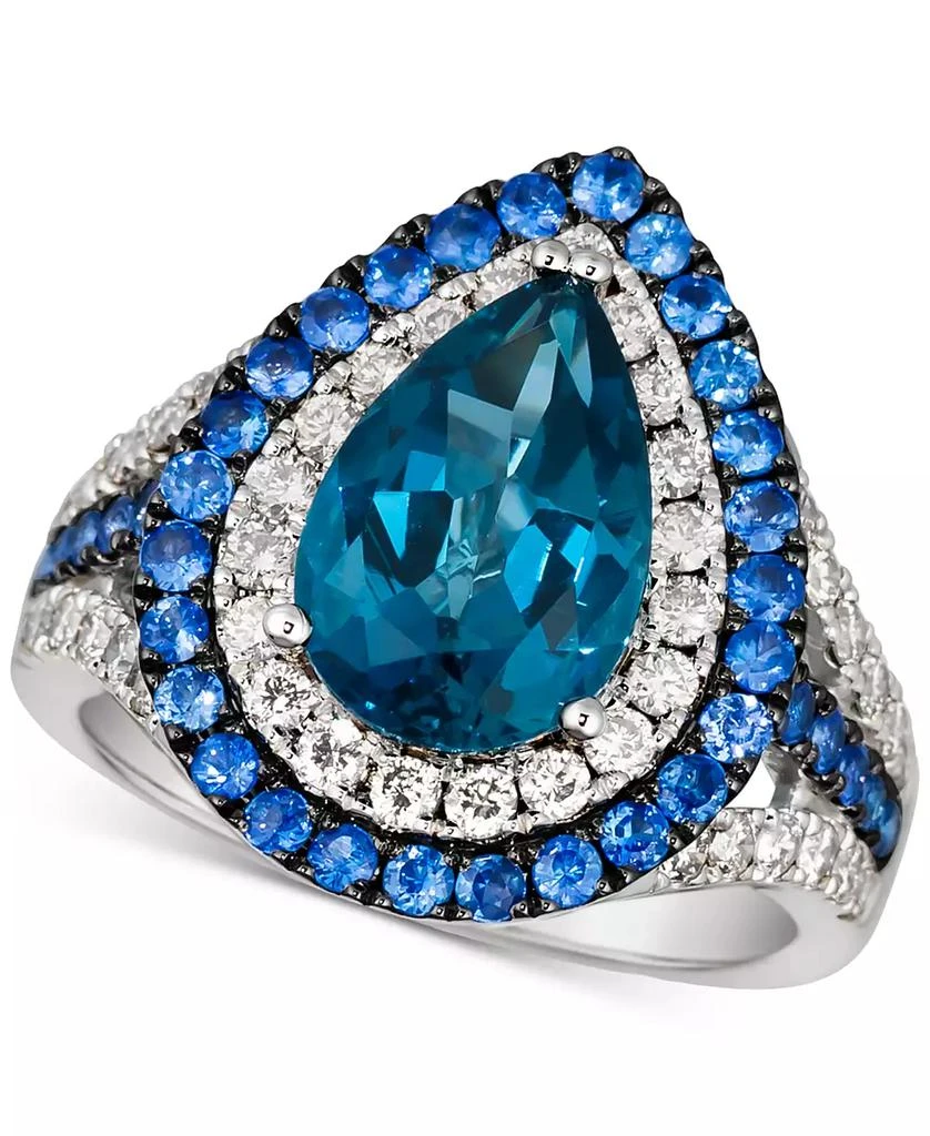 Le Vian Multi-Gemstone (3-3/4 ct. t.w.) & Nude Diamond (3/4 ct. t.w.) Double Halo Ring in 14k White Gold 1