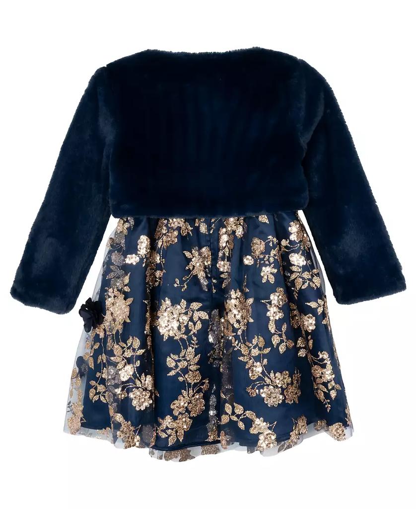 Rare Editions Little Girls Mesh Social Dress, 2-Piece Set