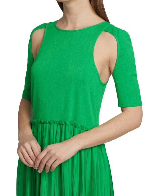 Deveaux New York Adina Pleated Shoulder Cut Out Midi-Dress 4
