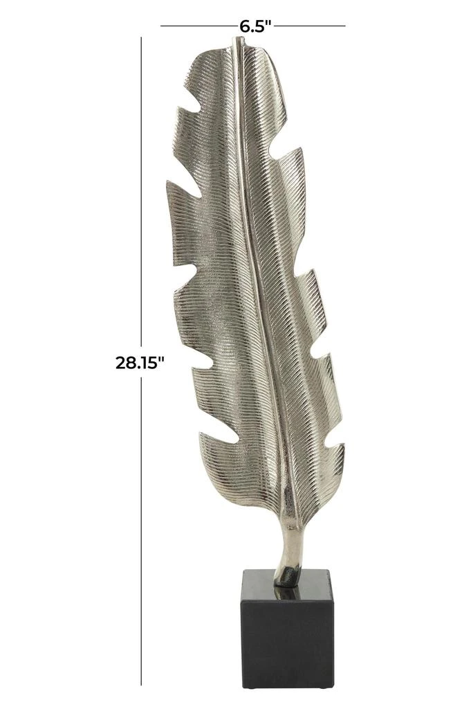 UMA Textured Silver Feather Statue 5