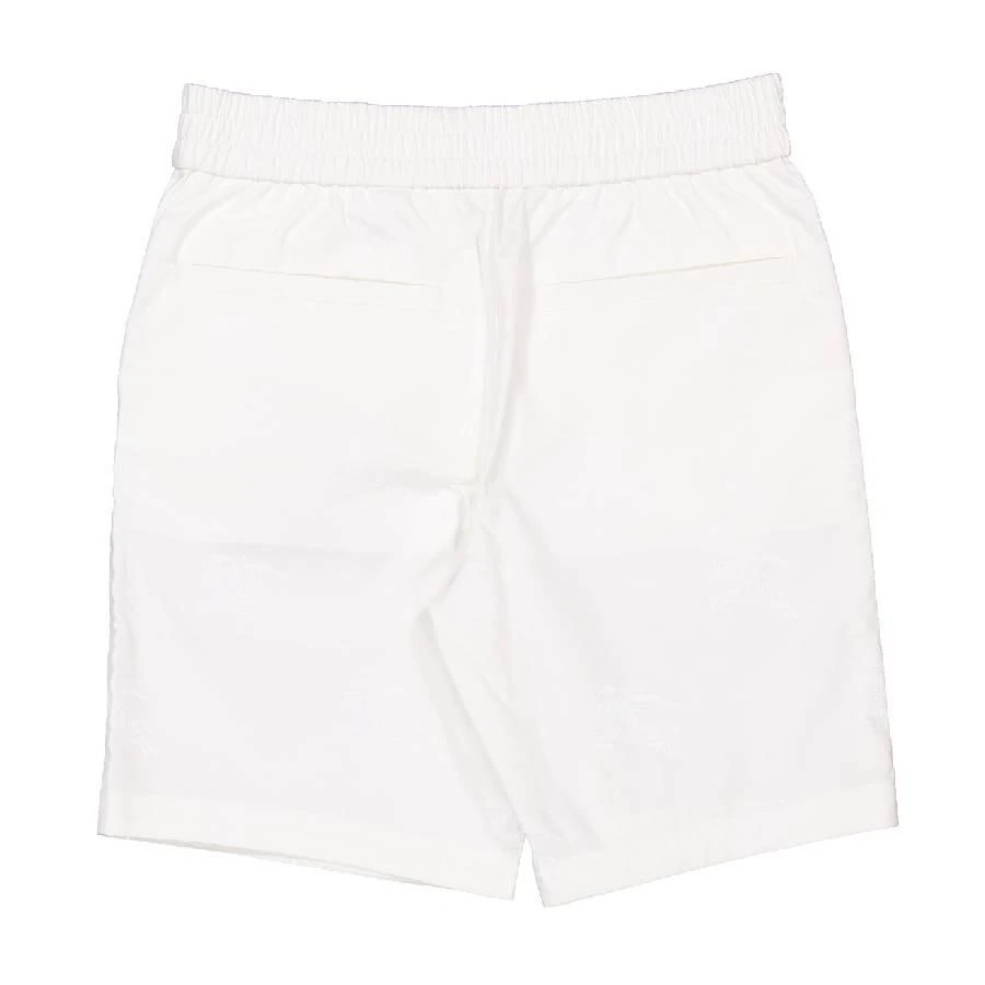 Burberry Kids White Romeo EKD Cotton Chino Shorts 2
