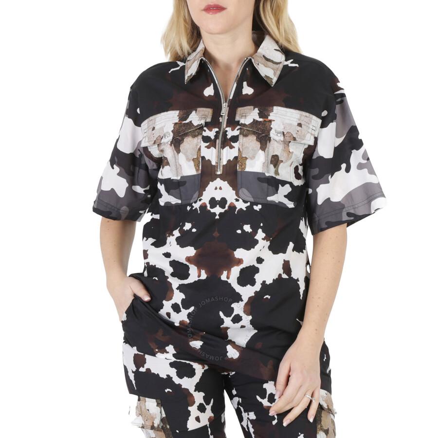 Burberry Honey Camouflage Print Short-Sleeve Shirt