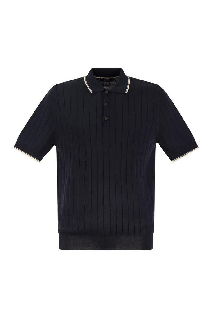 Tシャツ・カットソー PESERICO Polo shirt in pure cotton crepe yarn with flat rib Peserico Polo Shirt In Pure Cotton Crepe Yarn With Flat Rib