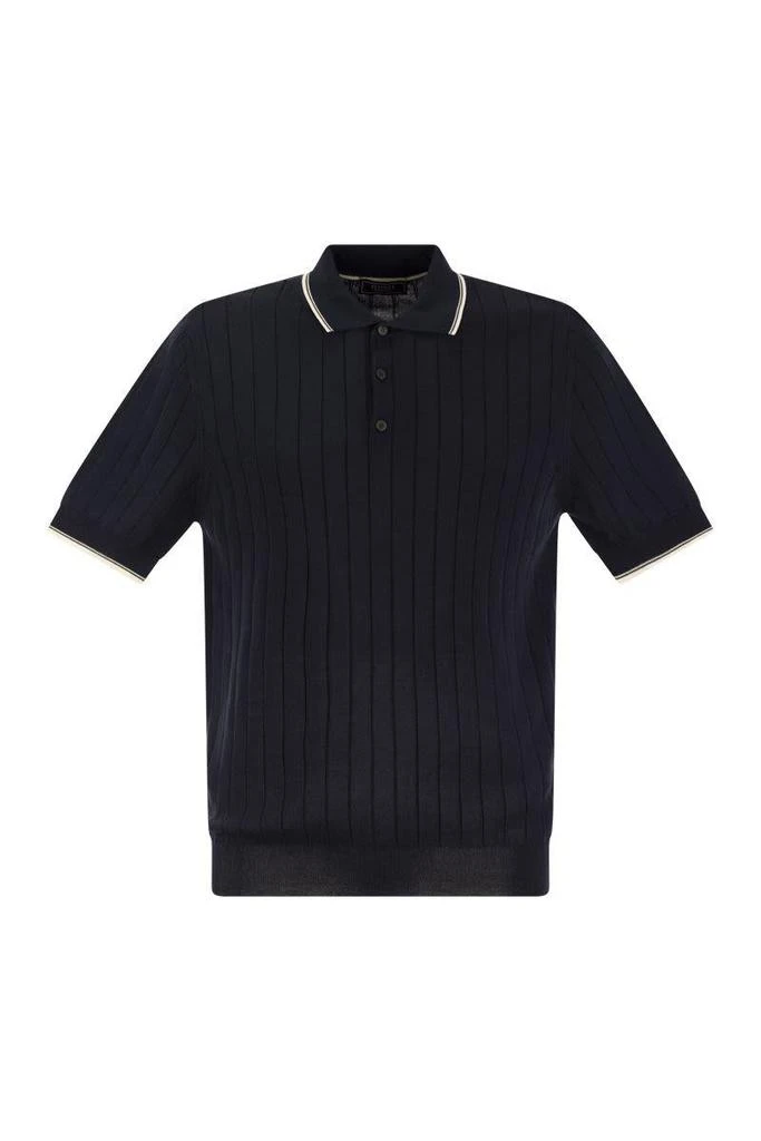 Peserico Peserico Polo Shirt In Pure Cotton Crepe Yarn With Flat Rib 1