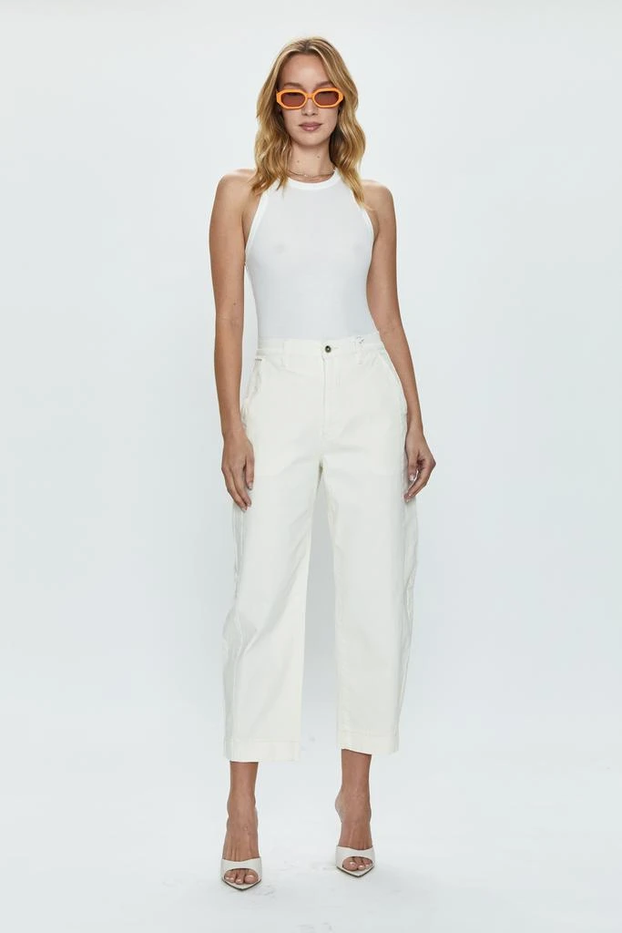 Pistola Denim Eli High Rise Arched Trouser - Eggshell 1