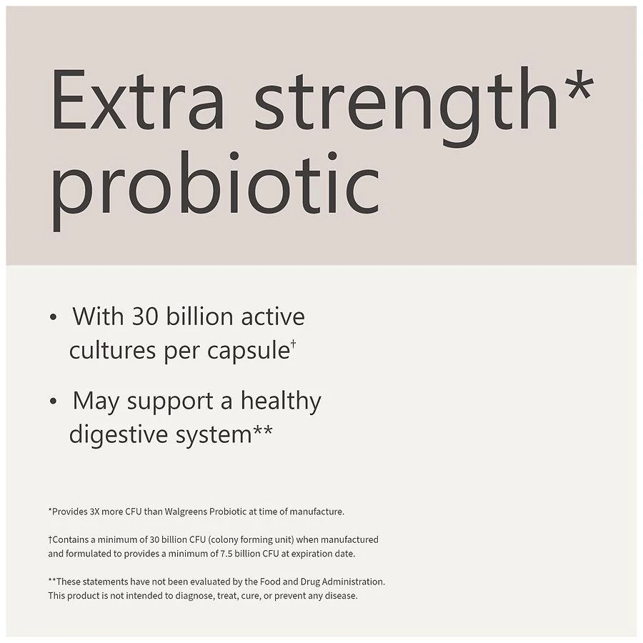 Walgreens Extra Strength Probiotic Digestive Health Capsules (30 days) 6