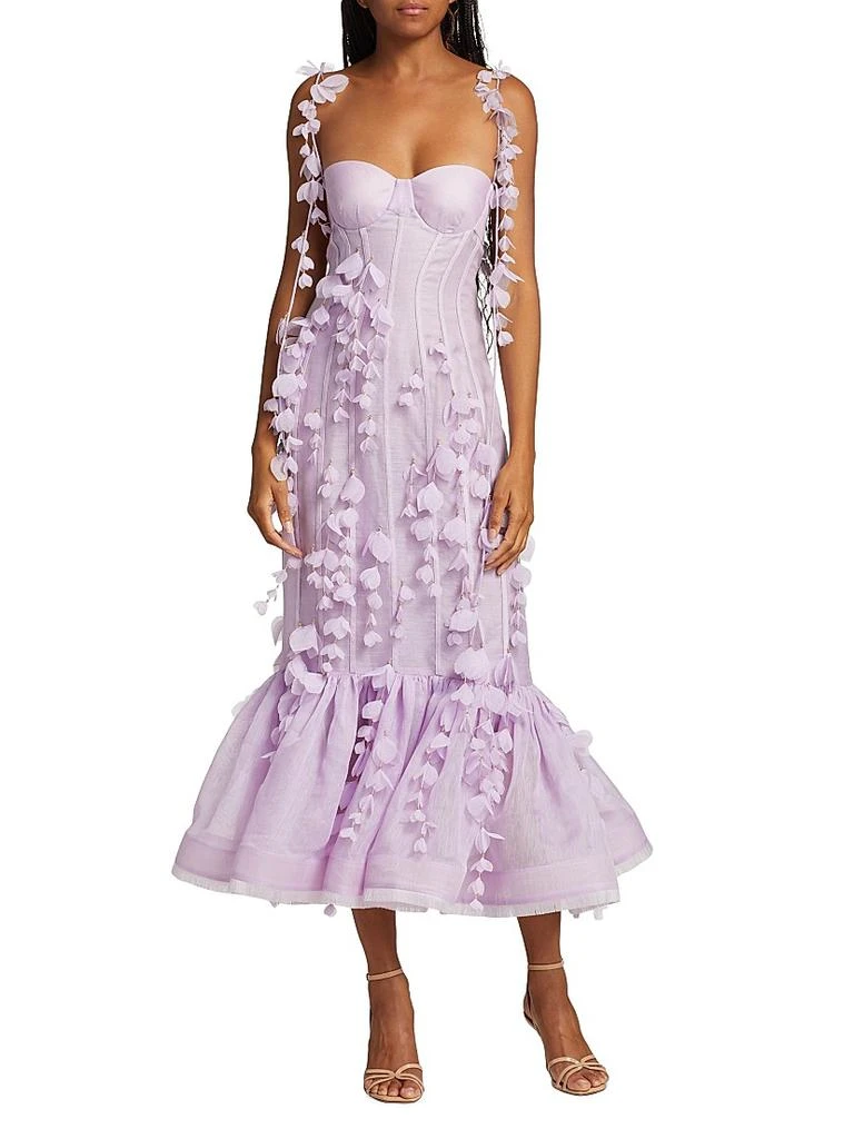 open lace back dress Zimmermann Halcyon Tie Front Mini Dress in Pink/Purple Paisley