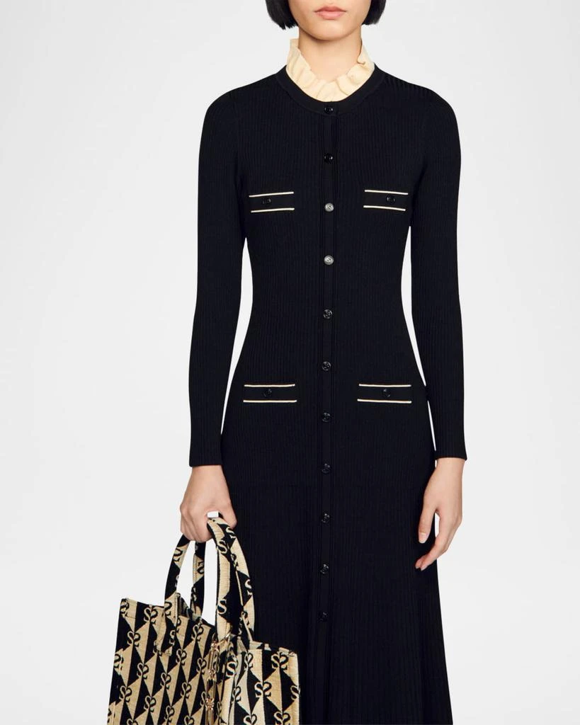Sandro Odaya Maxi Ribbed Dress 3