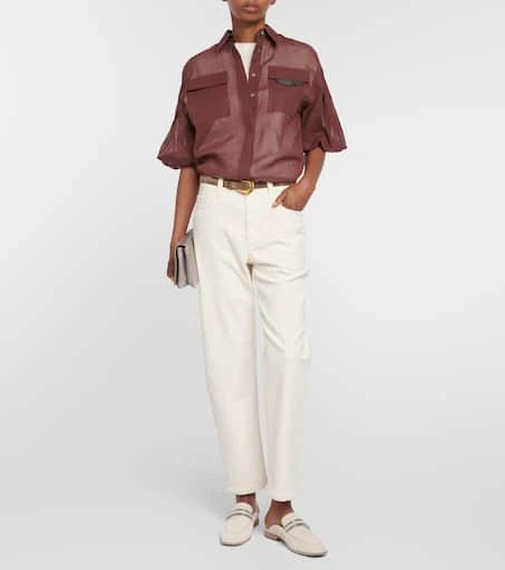 Brunello Cucinelli High-rise cotton pants 2