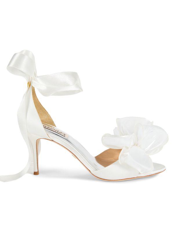 Badgley Mischka Neryssa Bow Trim Satin Sandals