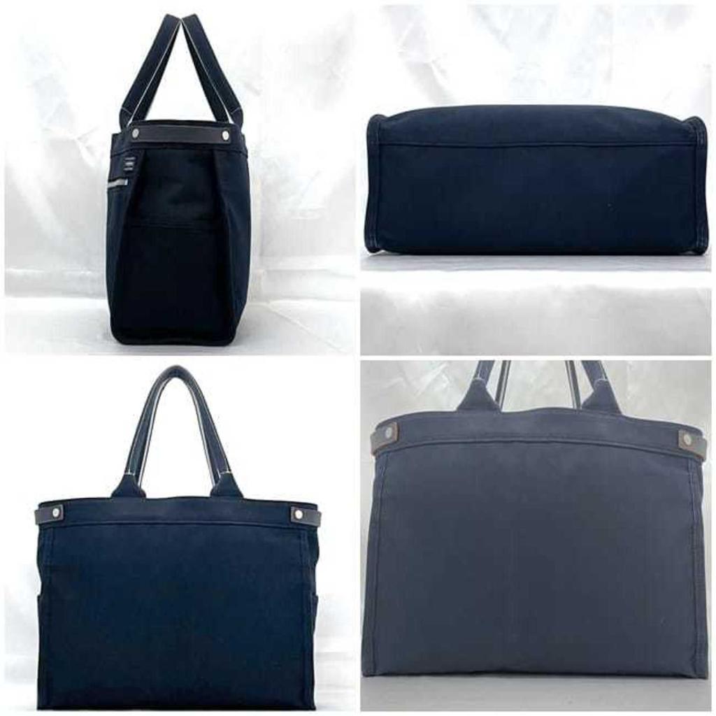 Porter Cotton Canvas Leather Tote Bag (Pre-Owned)