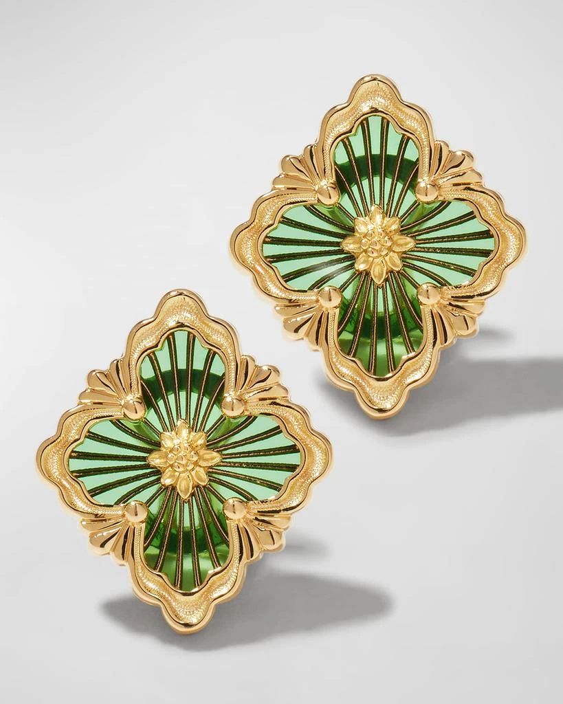 Buccellati Opera Tulle 18K Green Enamel Earrings 1