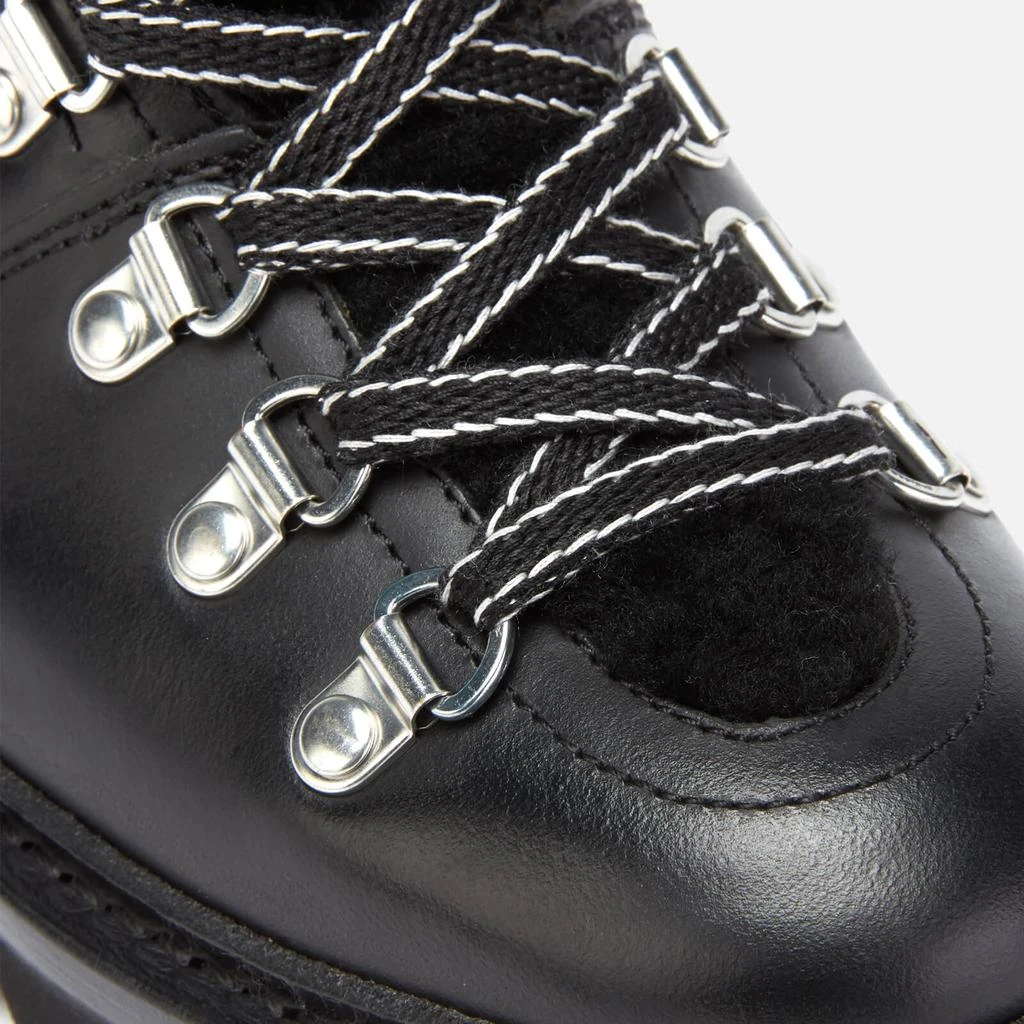 Grenson Women's Nanette Leather/Shearling Hiking Style Boots - Black 4