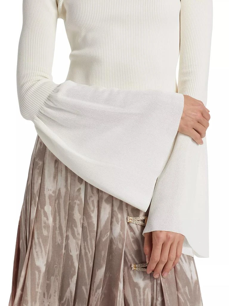 Altuzarra Dana Knit Flare-Sleeve Turtleneck 6