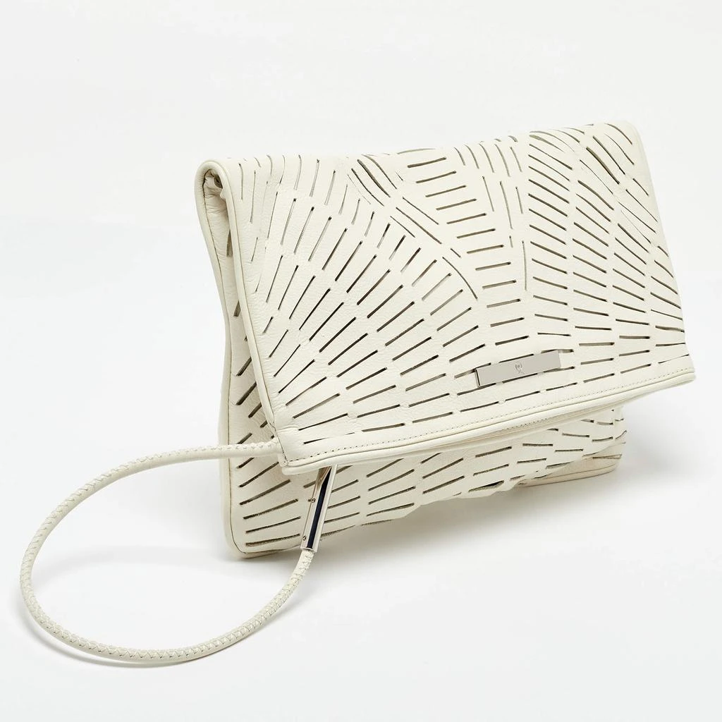 Alexander McQueen McQ by Alexander McQueen Off White Laser Cut Fold Over Clutch 3