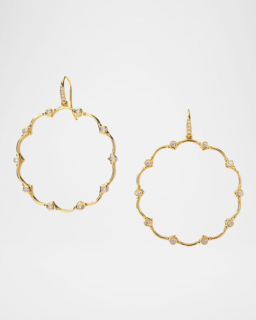 Syna 18K Mogul Flower Hoop Earrings with Diamonds