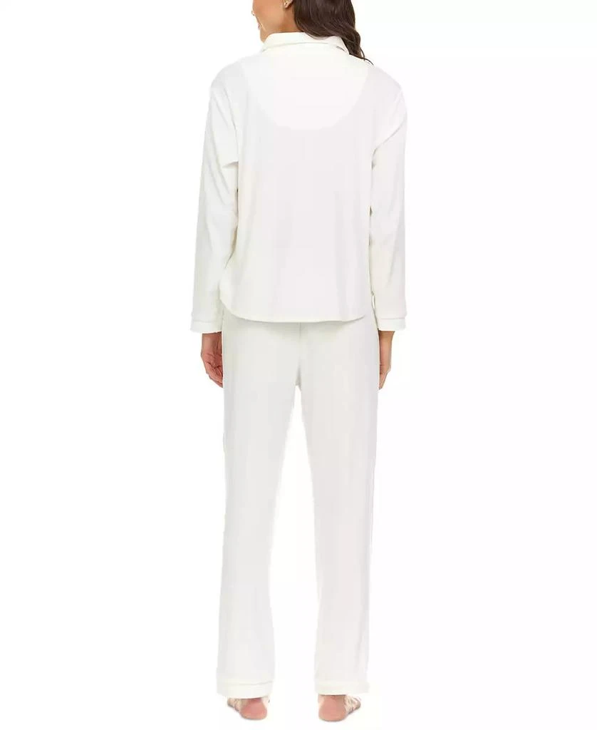 Flora Nikrooz Women's Addie Printed Velour Long Sleeve Pajama Set 2