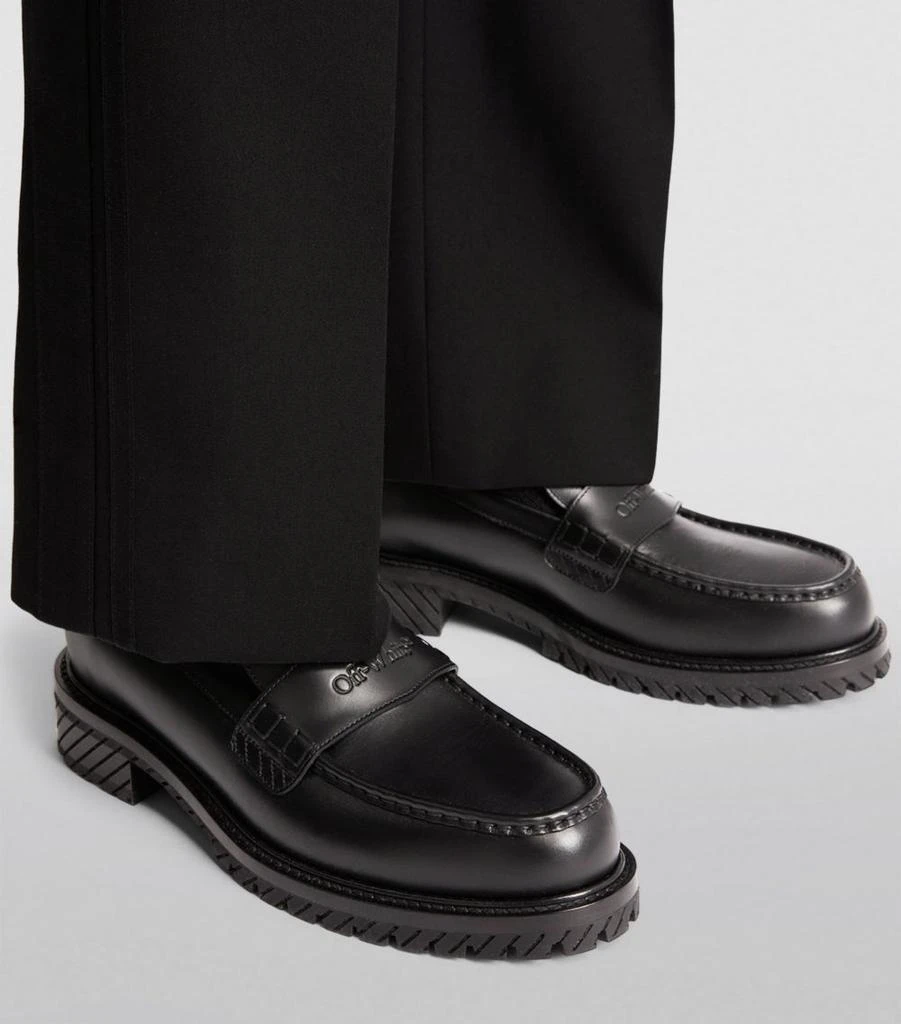 Off-White Leather Military Loafers 6