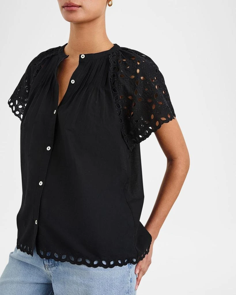 Rails Cerise Eyelet Flutter-Sleeve Blouse 5