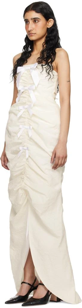 Shushu/Tong SSENSE Exclusive Off-White Ruched Maxi Dress 4