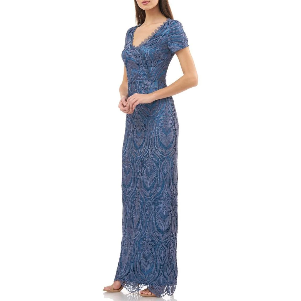 JS Collections Womens Lace Scalloped Evening Dress 2