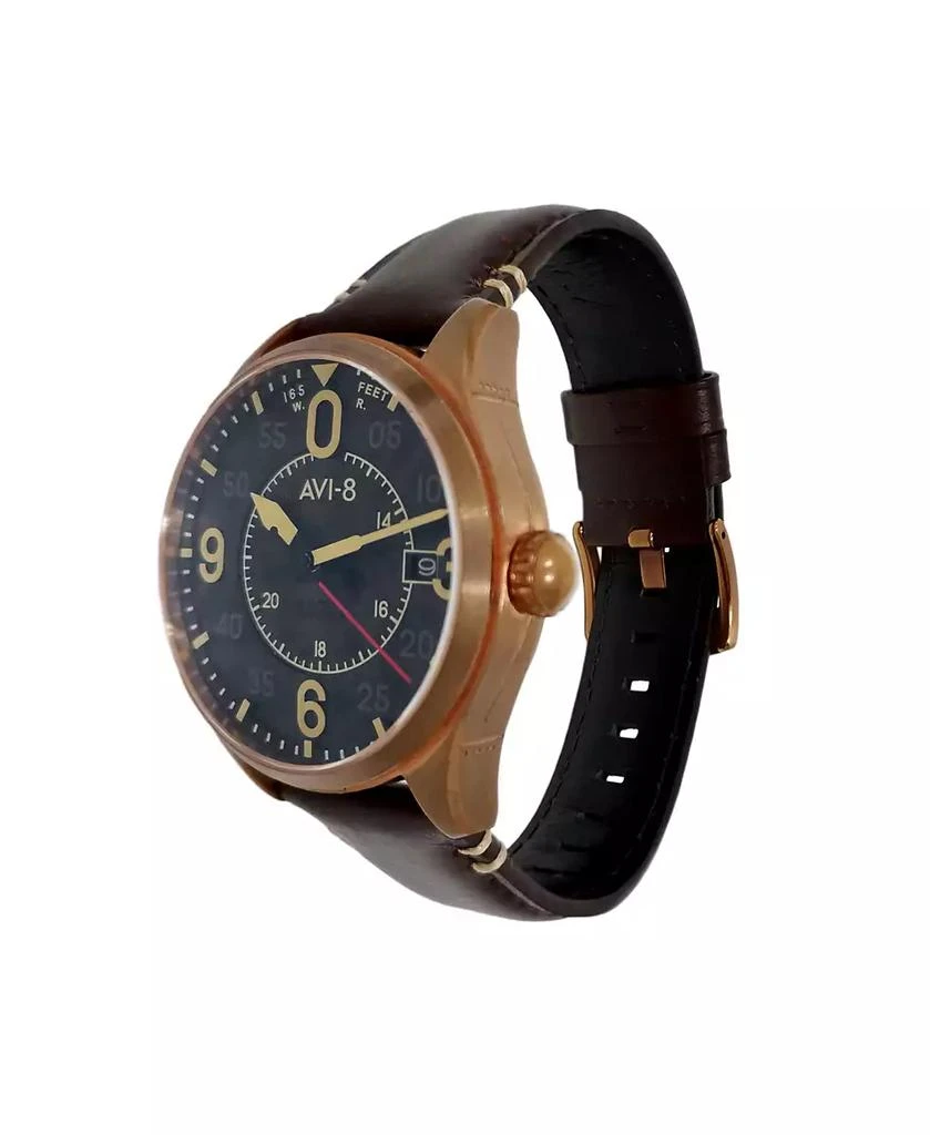 AVI-8 Men's Spitfire Smith Automatic Brown Leather Strap Watch 2