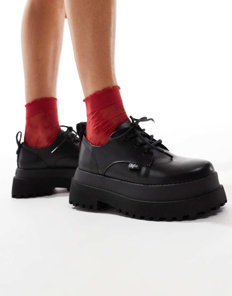 Buffalo Buffalo lace up chunky shoe in black