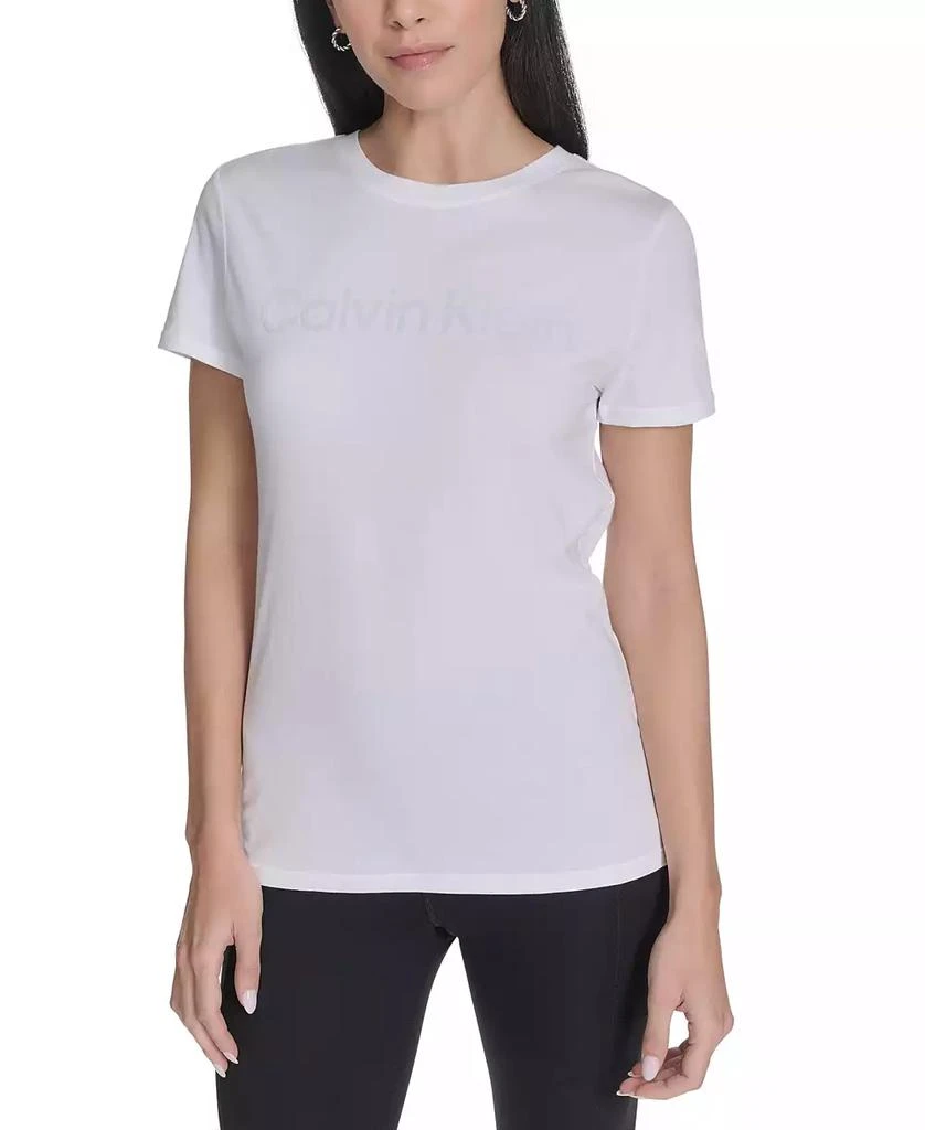 Calvin Klein Women's Flocked-Logo Crewneck T-Shirt