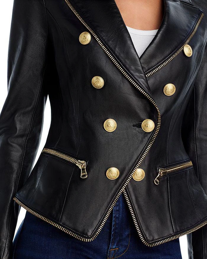 L'Agence Ottilie Leather Blazer 6