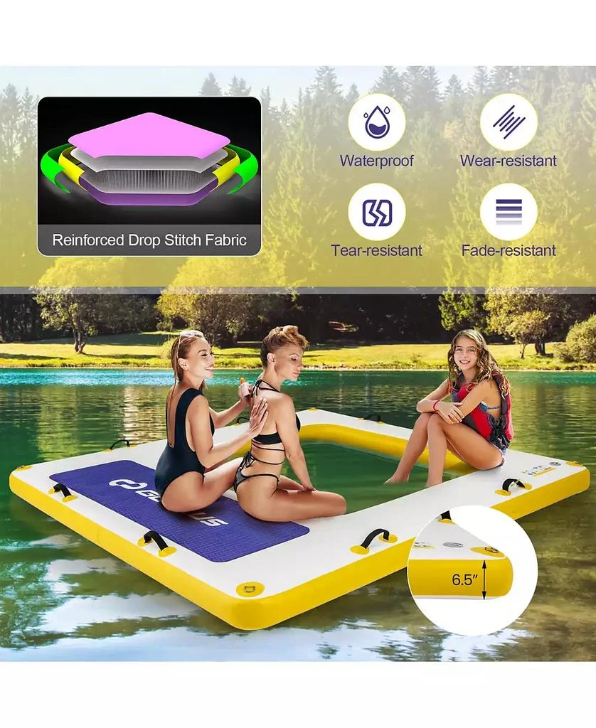 KUYOTQ 8 ft x 8 ft Inflatable Dock Platform with Mesh Swim Lounge 5