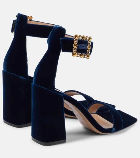 Gianvito Rossi Wondy embellished velvet sandals 3