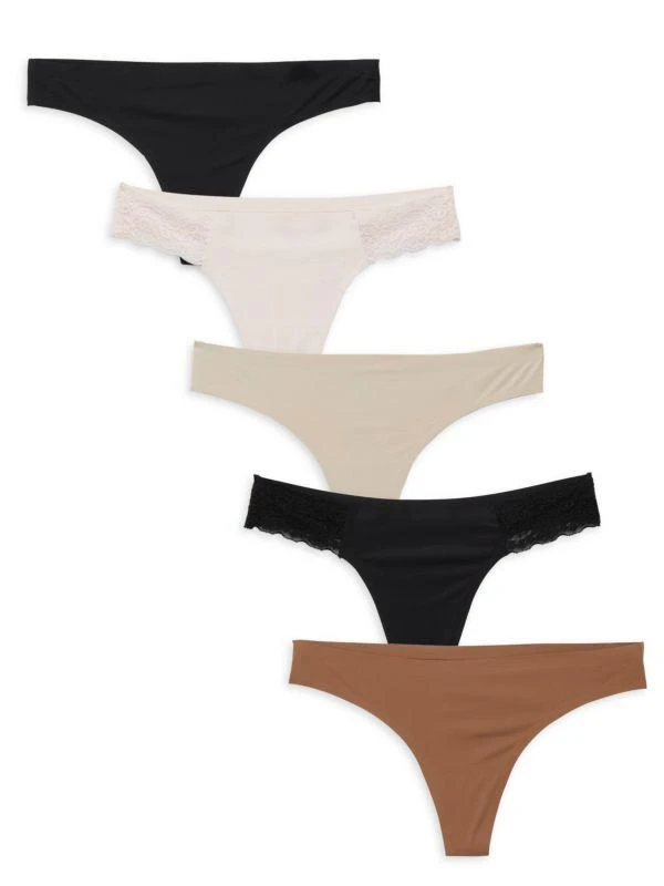 Ava & Aiden 5-Pack Solid Thongs 1