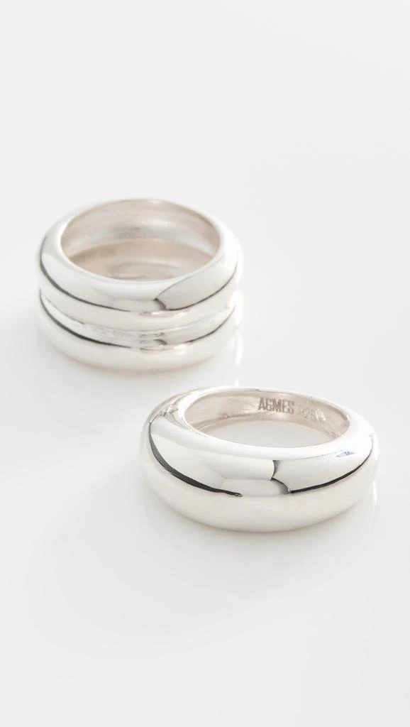 AGMES Domed Ridge Ring Set 3