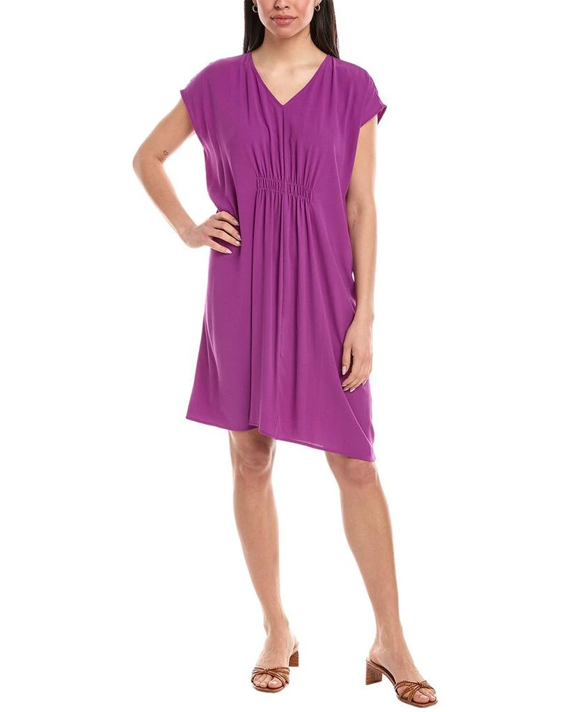 eileen fisher purple dress Organic Linen Easy Dress