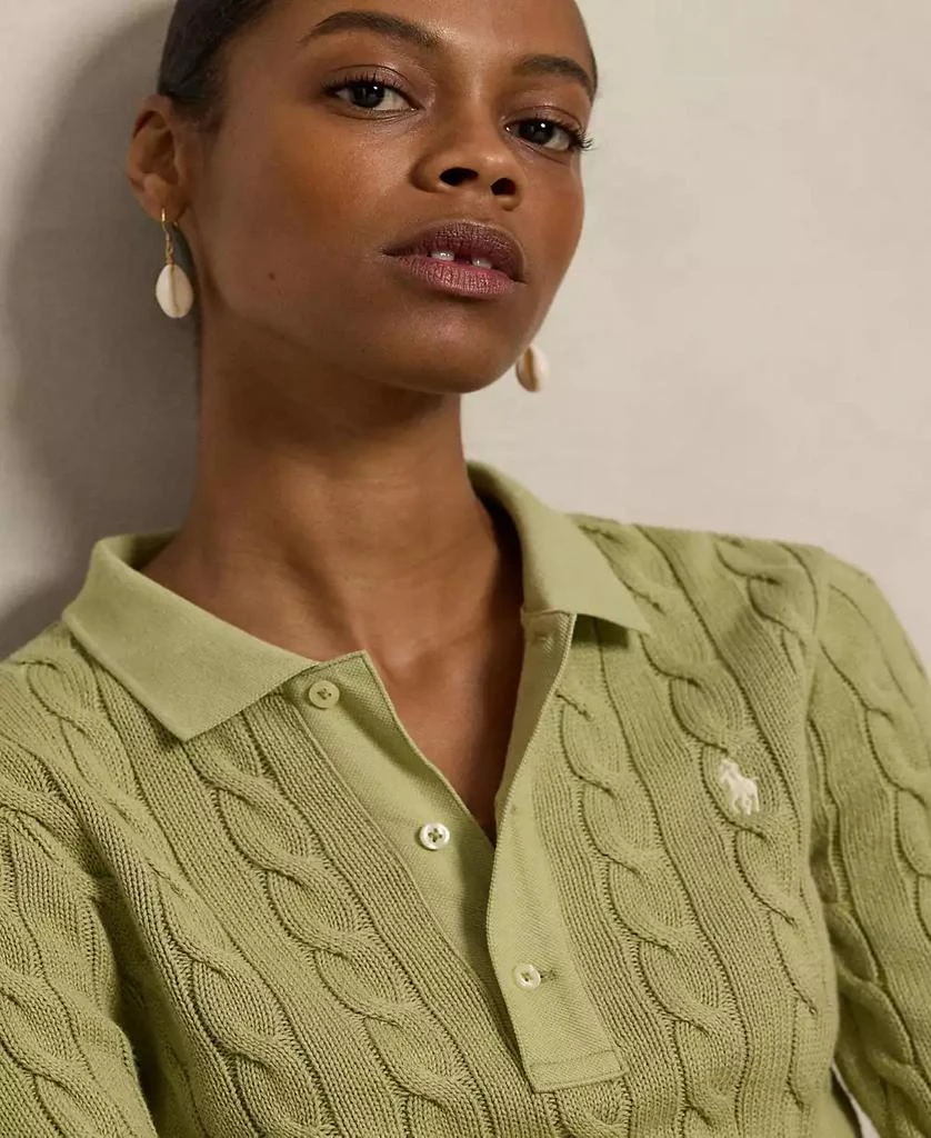 Ralph Lauren Women's Cable-Knit Polo Sweater 4