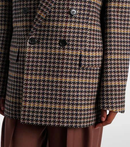 Yves Saint Laurent Houndstooth double-breasted wool blazer 5