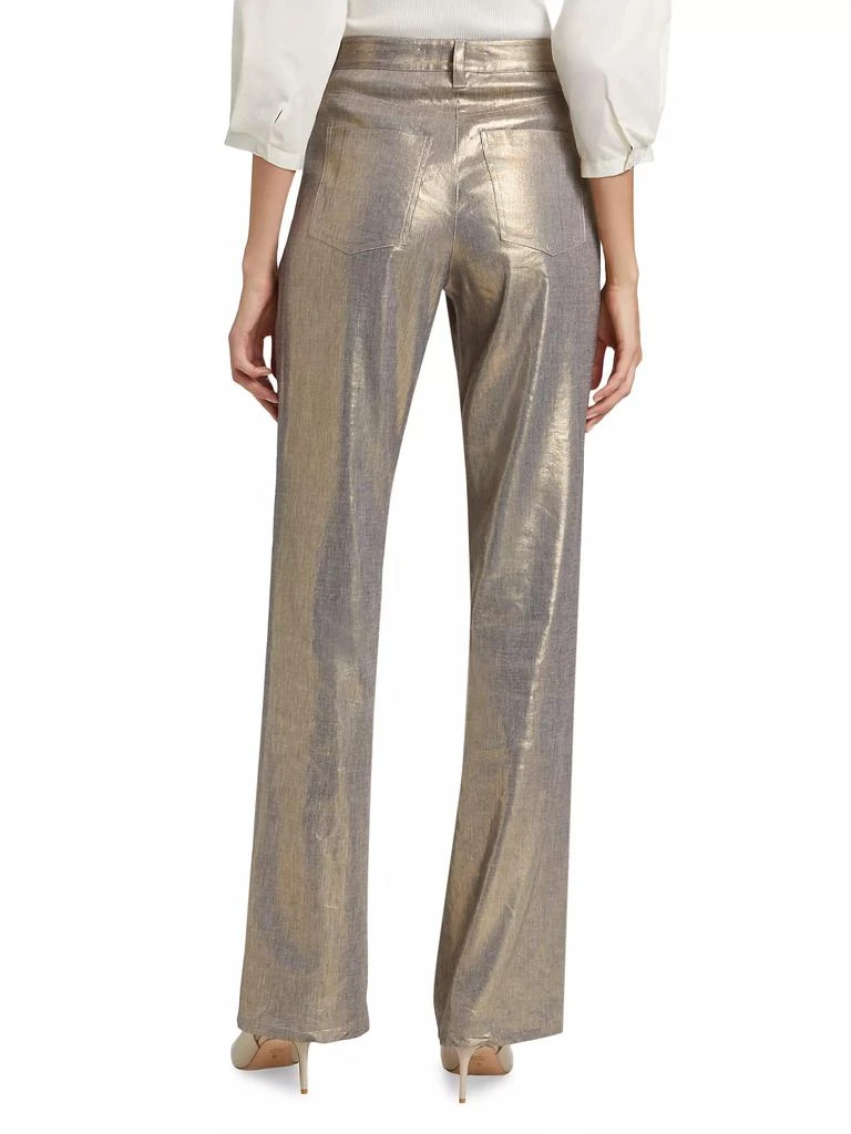 Derek Lam Larissa Metallic Linen-Blend Jeans 5