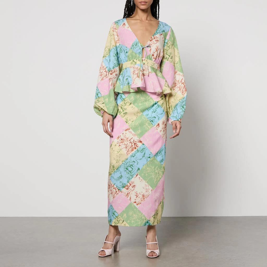 Kitri Laurel Toile De Jouy Lyocell-Blend Skirt 3